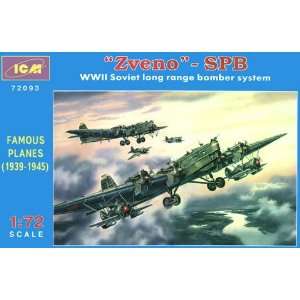  ICM 1/72 Scale Zveno SPB Russian Bomber Toys & Games