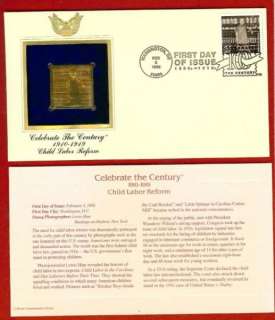 Celebrate The Century CHILD LABOR REFORM 22K Gold Stamp  