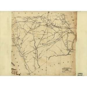  Civil War Map Chesterfield District, South Carolina 