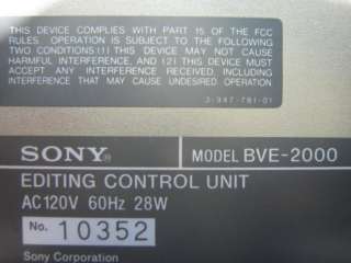 Sony BVE 2000 Editing Control Unit  