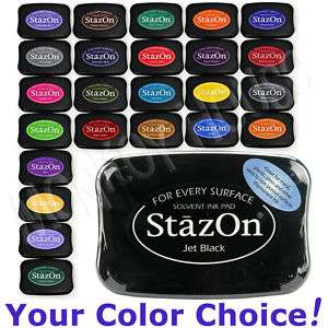 STAZON solvent ink pad permanent staz on   25 COLORS  
