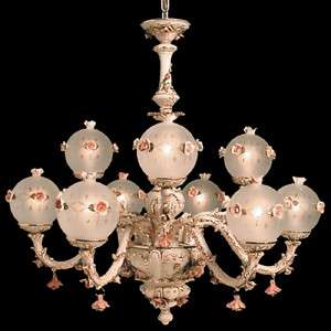 Capodimonte Italian Porcelain Chandelier 9 Light (New)  