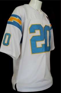 CHARGERS NATRONE MEANS WHITE/POWDER BLUE THROWBACK JERSEY  