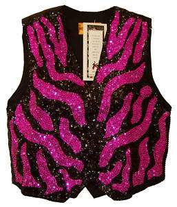 Sequin Vest * Pink Zebra * Show Perform Wild Safari  