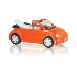   Girl Barbie With Volkswagen Orange Beetle Convertible Toys & Games