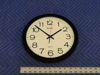 12 Bulova C4580 Quartz Black/White 12 Hour Wall Clock TOP R  