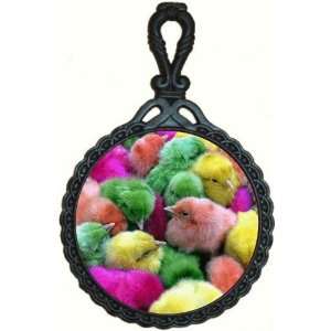  Rikki KnightTM Easter Chicks Color Iron Trivet with Handle 