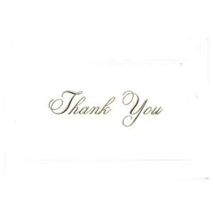  Bright White Cards with Gold Script Set of Thank You Cards 