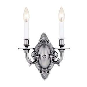    PW Pewter Cortland Two Light Traditional Wall Sconce