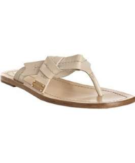 Marc by Marc Jacobs pale grey leather bow detail flat thong sandals 