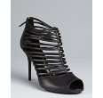 Gucci black strappy leather Inga peep toe booties   up to 70 