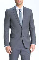 HUGO Astro Hill Charcoal Grey Deco Stripe Wool Suit Was $795.00 Now 