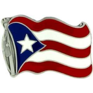  Puerto Rico Wavy Flag Dye Cut Belt Buckle 