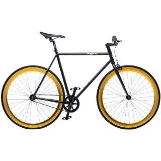 Pure Fix Cycles India Fixed Gear Bike with Gold Wheels, Black / Gold