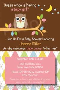   YOU OWLS Printable Baby Shower Invitation Birthday Party girl boy neu