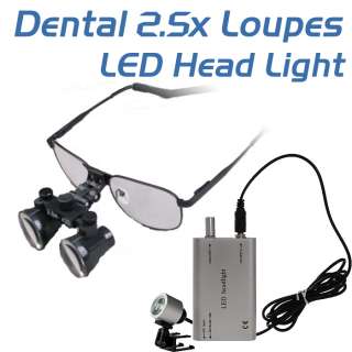 5x Dental Surgical Binocular Loupes w/ LED Head Light  