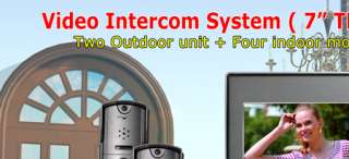 Door Phone Video Intercom 2x Entries 4X 7 LCDs System  