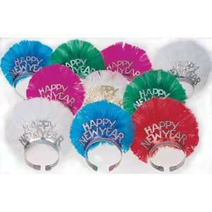  New Years Assorted Foil Tiaras   Feathers Toys & Games