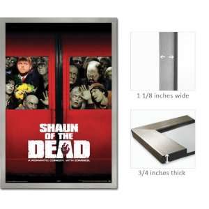  Silver Framed Shaun Of The Dead Poster Movie Zombies Fr 