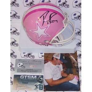   /Hand Signed Dallas Cowboys Pink Mini Helmet 
