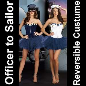   Reversible Officer Sailor Cheap Corset Costume Clearance Cop 8 10 12
