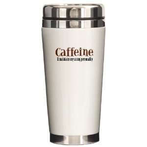 caffeine Funny Ceramic Travel Mug by   Kitchen 