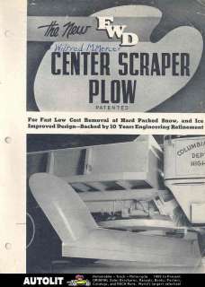 1940 FWD Scraper Snow Plow Truck Sales Brochure  