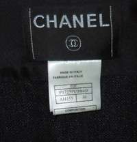 CHANEL Indigo Blue Linen Short Jacket/Lace Trim 01P 38  