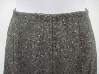 OSCAR DE LA RENTA Gray Wool Tweed A Line Skirt Size 10  