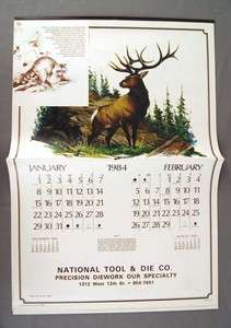   1984 2012 Fred Sweney American Wildlife Calendar MATCHES 2012 CALENDAR
