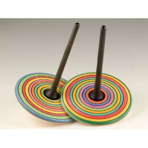  Wooden Spinning Top   Stripes, Large Toys & Games
