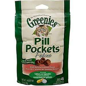  Greenies Pill Pockets for Cats Salmon Flavor, 45 ct   6 