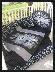 NEW baby crib bedding set made w OAKLAND RAIDERS fabric  