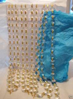 Crystal Chain Beads 12 Chandelier Brass Gold Prism  