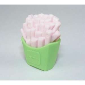 French Fry Japanese Eraser, 2 Pack. Green Pack Toys 