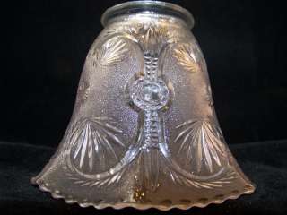 Vintage Glass light lamp shade 6 sided museum piece  