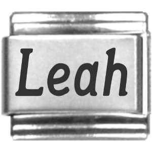  Leah Laser Name Italian Charm Link Jewelry