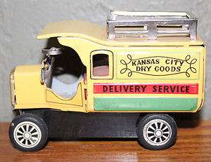 VINTAGE LINE MAR KANSAS CITY DRY GOODS DELIVERY TRUCK FRICTION TIN TOY 