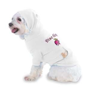 Disc Golf Princess Hooded T Shirt for Dog or Cat LARGE   WHITE
