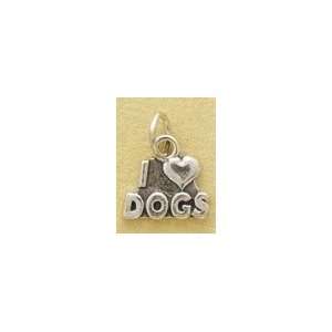  Sterling Silver Charm .5 in tall I Love Dogs Jewelry