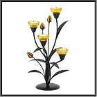 Tiger Lily Tealight Candle Holder Iron Glass Flower new