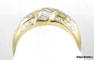 2ctw Baguette & Round DIAMOND Ladies Band RING   14k Yellow Gold A+ 