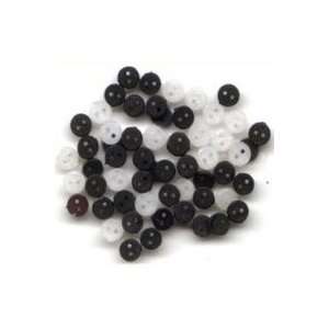   Button Bag Itsy Bitsy Black & White 4mm 2 hole (6 Pack)