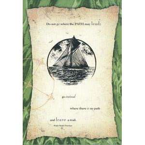  Happy Birthday Greeting Card Him Sailboat Parchment 