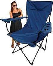King Pin Folding Camping Chair   New in Box   Black/Red/Blue  