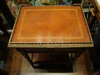 LOUIS XVI STYLE GILT BRONZE MOUNTED MAHOGANY PARQUETRY OCCASIONAL 