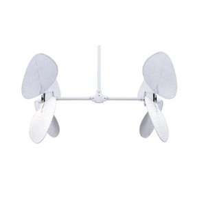    Palisade Matte White Fan With White Bamboo Blades