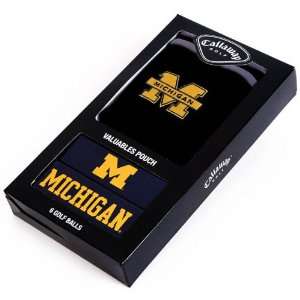  Michigan Wolverines Valuables Pouch and 6 Golf Ball Set 