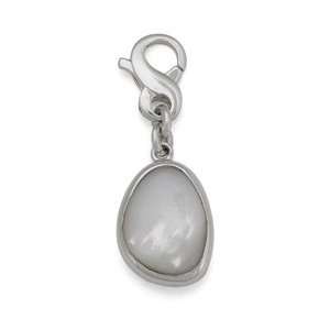  Mother of Pearl Charm, Sterling Silver Jewelry