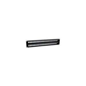  48 Port dual wall keystone panel With support bar Black 